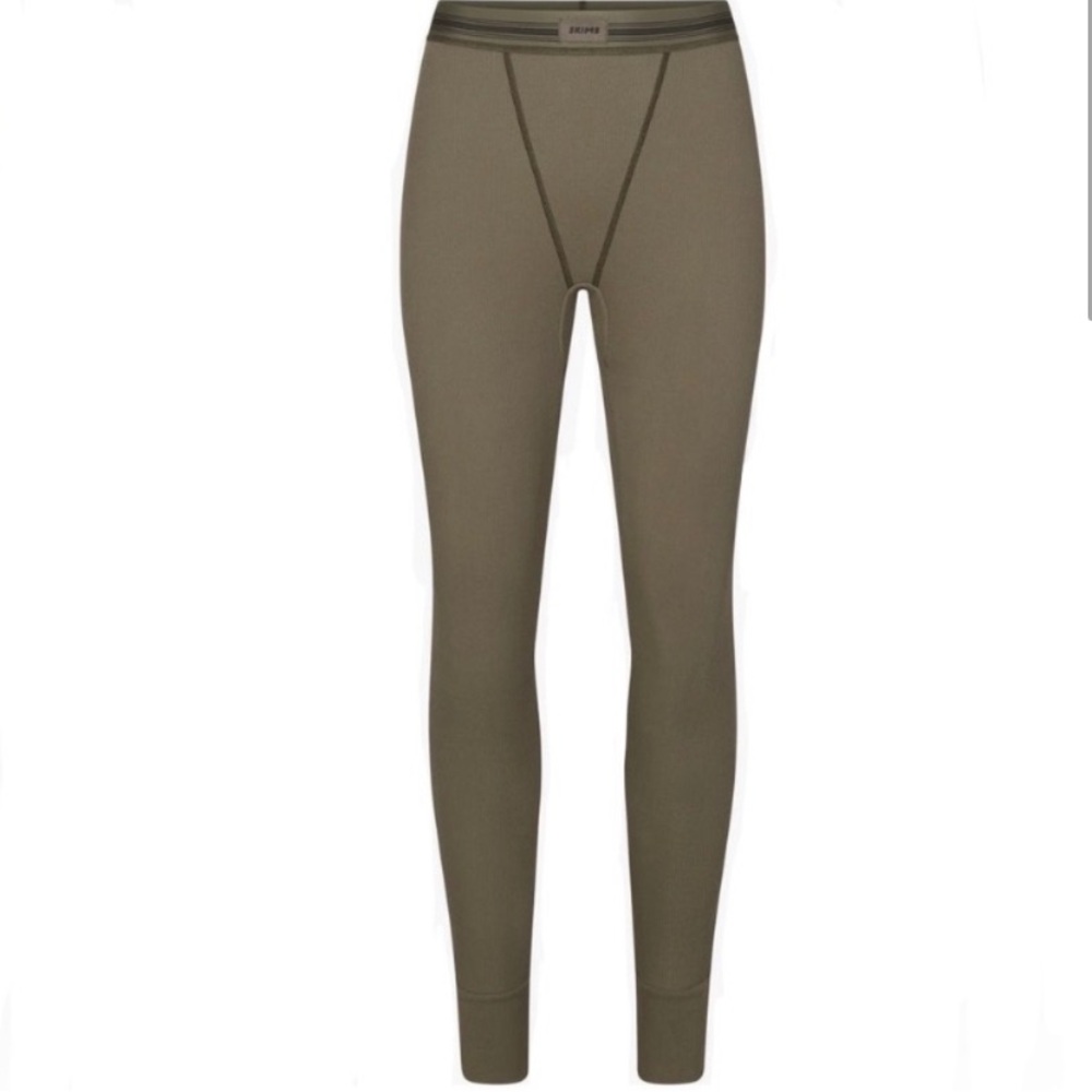 SKIMS RARE NWT Army Cotton Rib Leggings